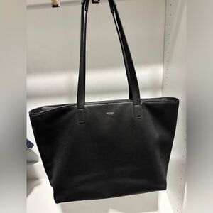 Knomo leather laptop tote in black leather